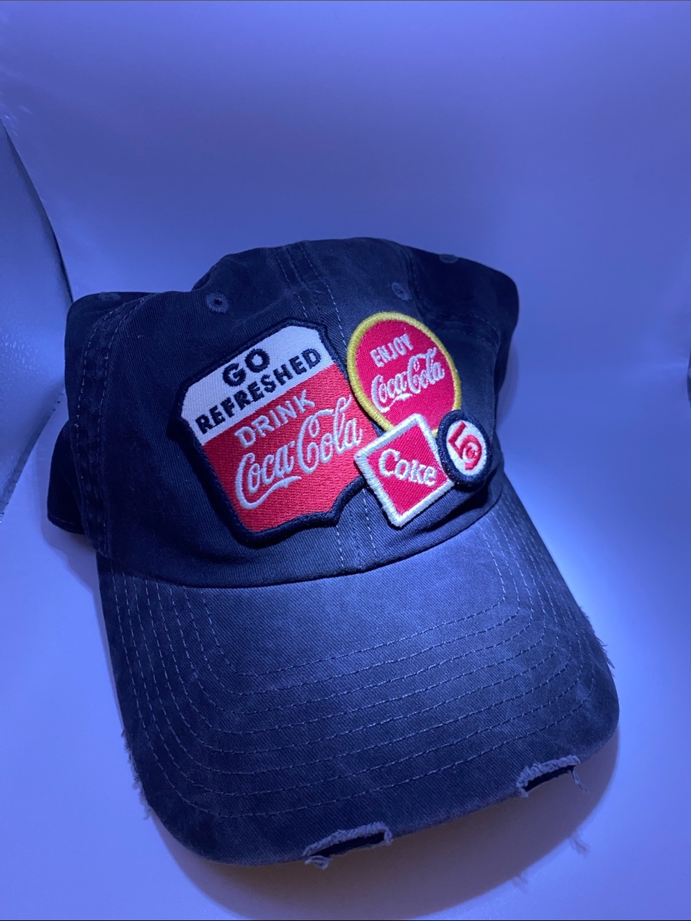 Coca Cola Black Cap with Red & White Patch Accents
